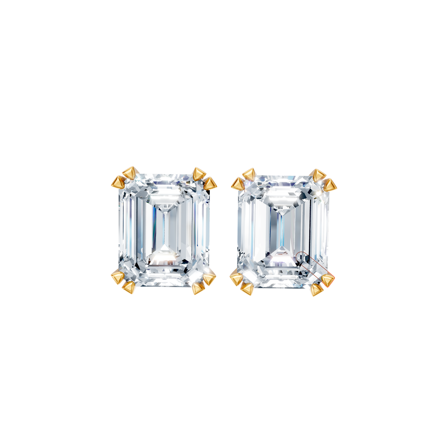 Forever Sparkle Timeless Emerald-Cut Lab Diamond Stud Earrings