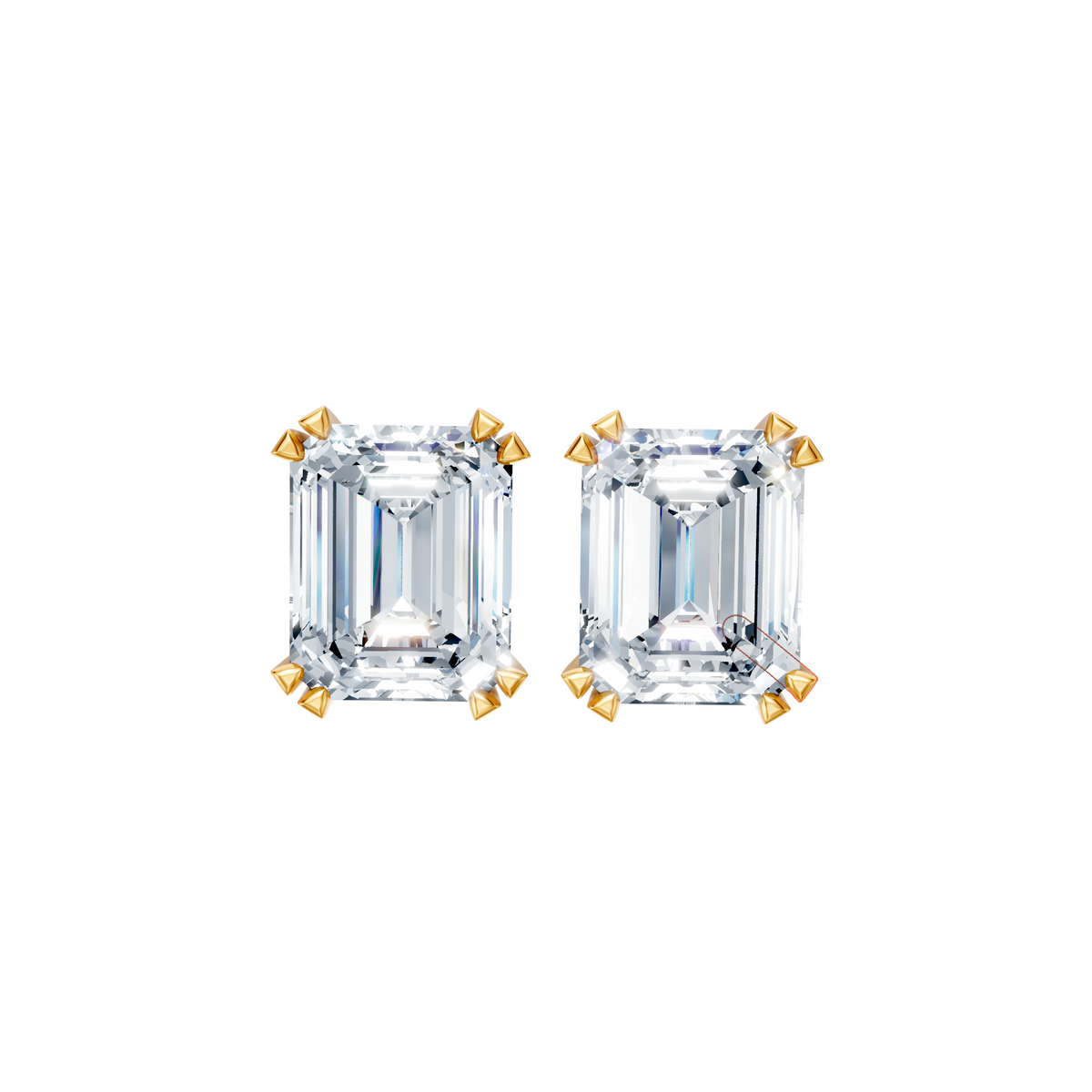 Forever Sparkle Timeless Emerald-Cut Lab Diamond Stud Earrings