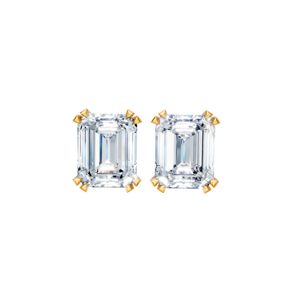 Forever Sparkle Timeless Emerald-Cut Lab Diamond Stud Earrings