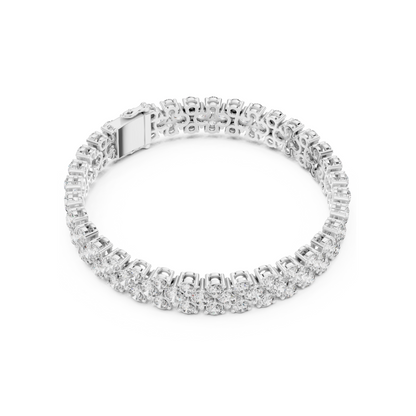 Diva's Desire Elite Lab Diamond Three Layer Round Cut Brilliance Bracelet