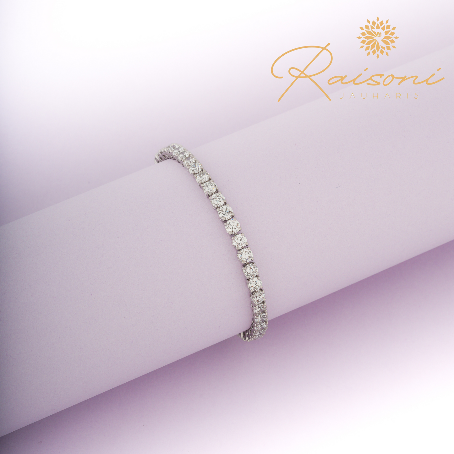 Tennis Bracelet in Gold With Studded Lab Diamond For Women