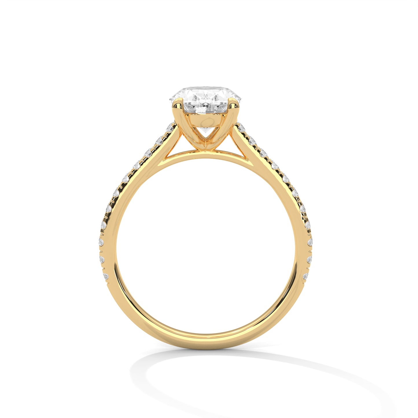 2 Carat Oval Shape Sparkling Lab Diamond Engagement Ring For Women