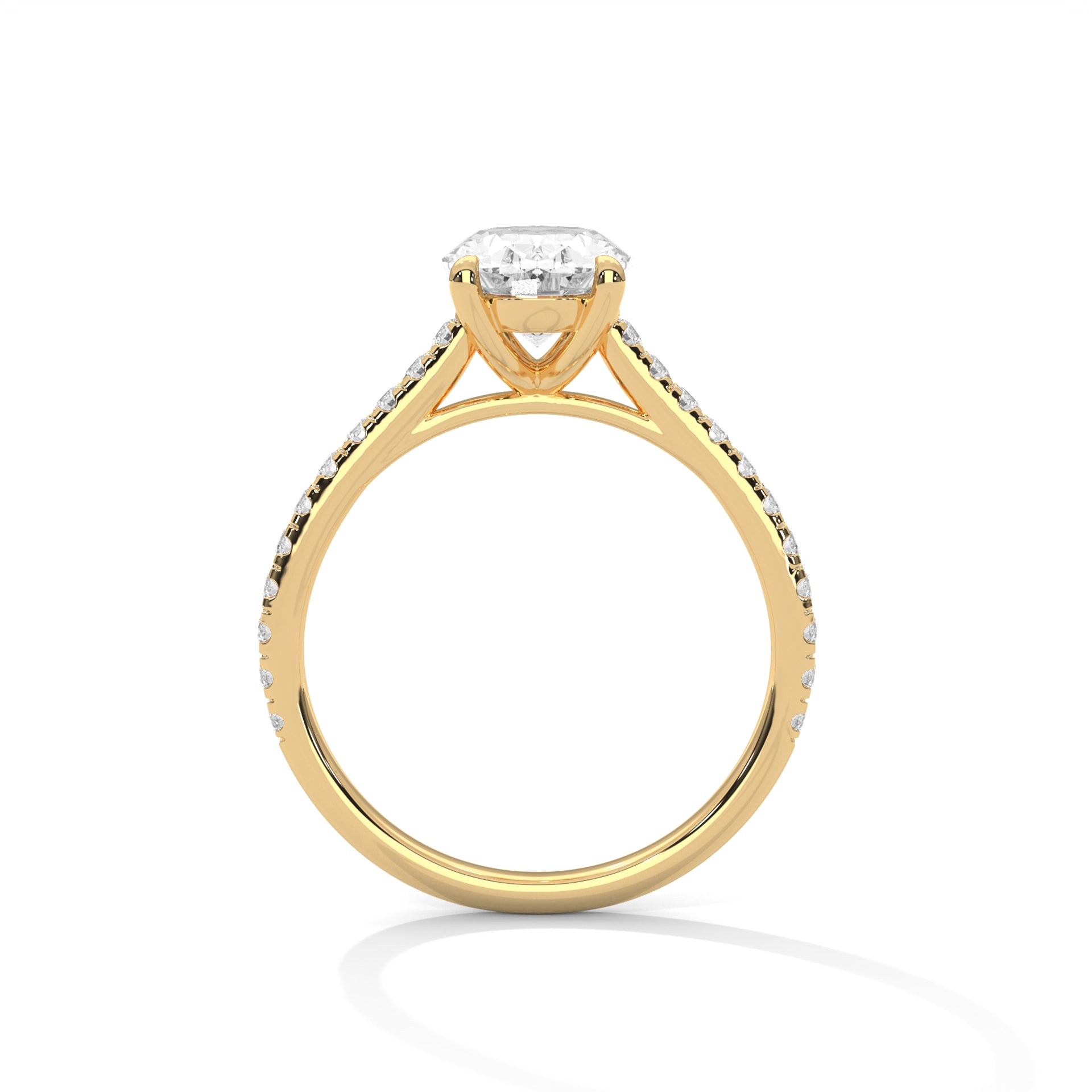 2 Carat Oval Shape Sparkling Lab Diamond Engagement Ring For Women