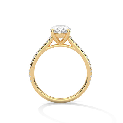 2 Carat Oval Shape Sparkling Lab Diamond Engagement Ring For Women