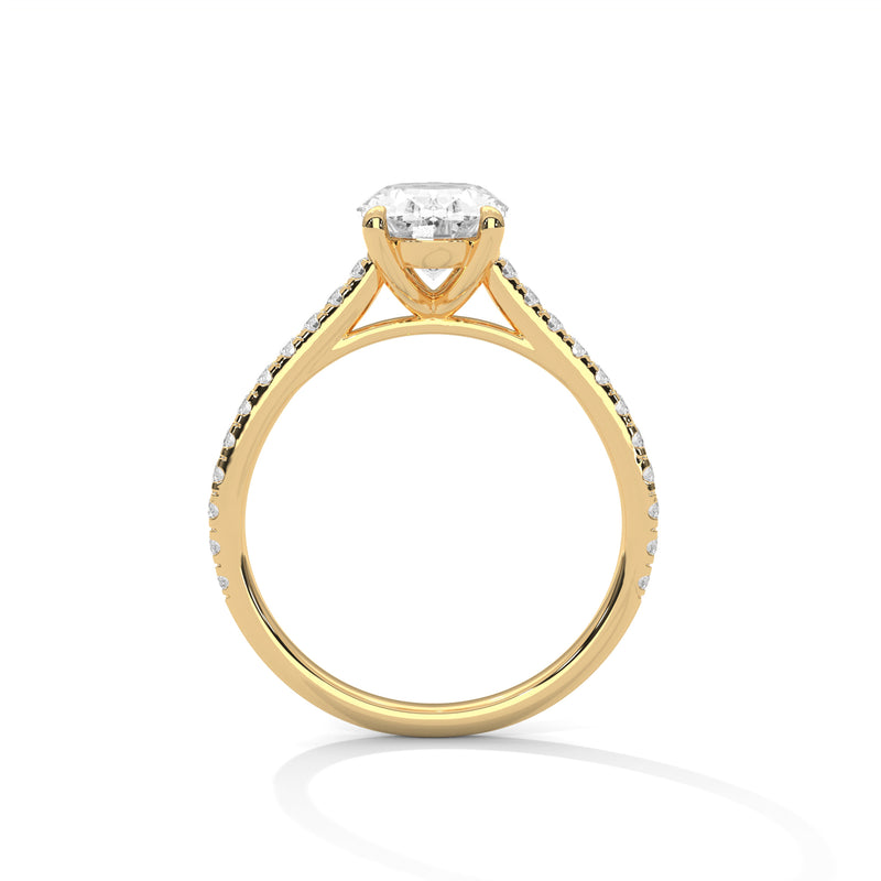 2 Carat Oval Shape Sparkling Lab Diamond Engagement Ring For Women