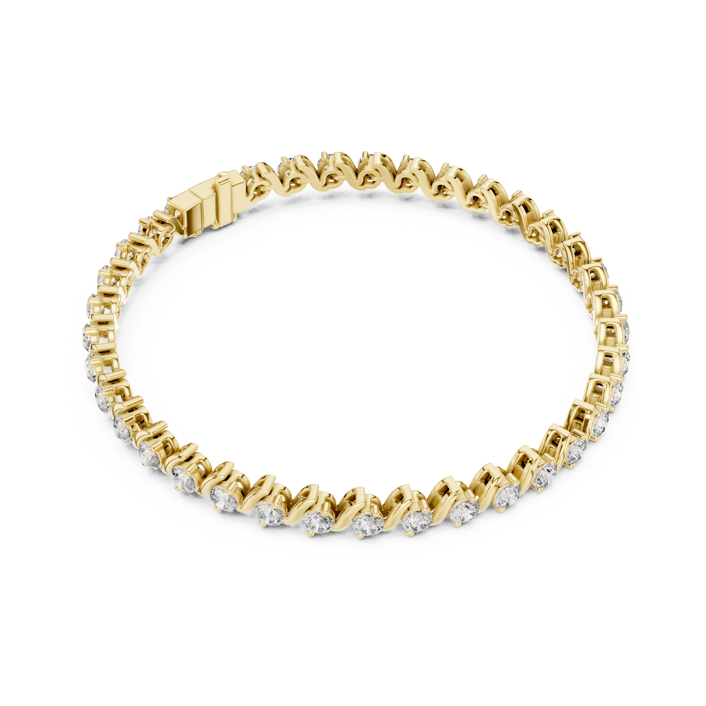 Twist of Artistic Charm Round Lab Diamond Tennis Bracelet For Women Workwear