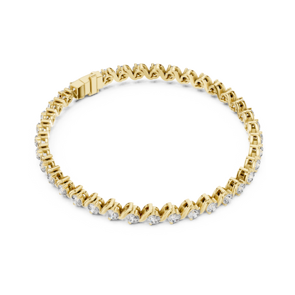 Twist of Artistic Charm Round Lab Diamond Tennis Bracelet For Women Workwear