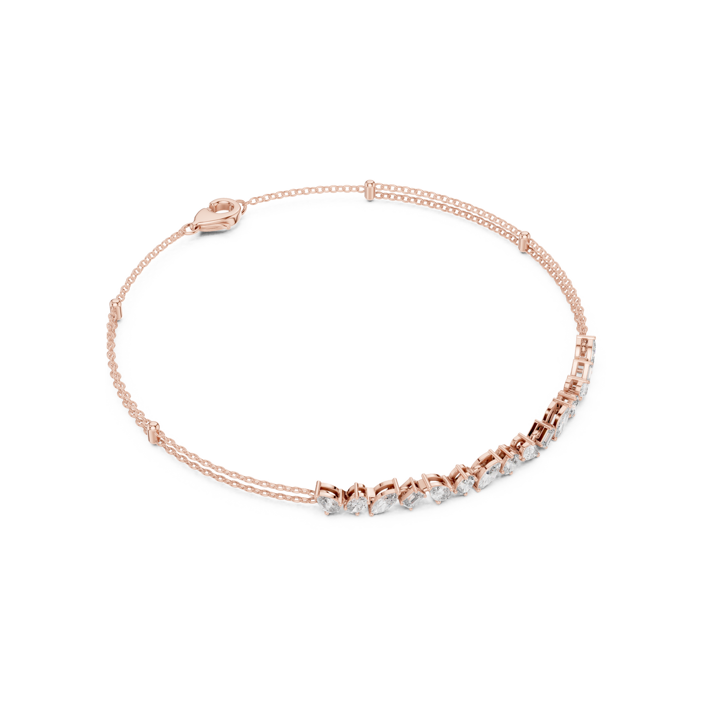 Timeless Bond Multi-Shape Lab Diamond Tennis Bracelet - A Token of Friendship & Luxury