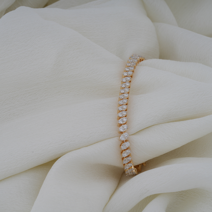 Sparkling 4 Carat Timeless Round Lab Diamond Bracelet For Women