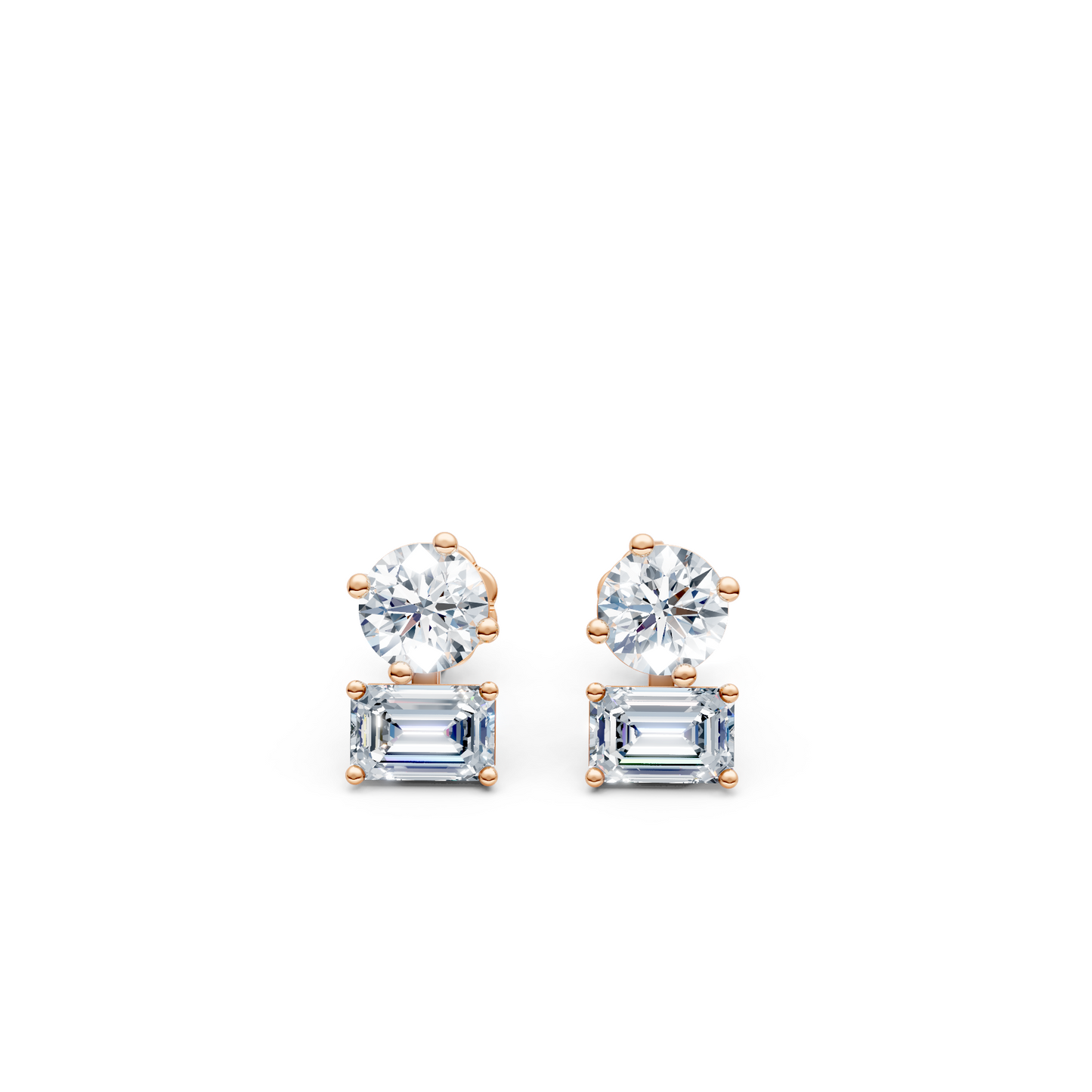 Shining Diva Duo Lab Diamond Studs Earrings