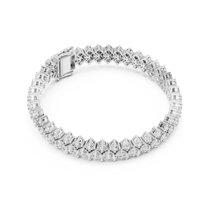 Iconic Prismatic Double Row Lab Diamond Festive Wear Tennis Bracelet for Women