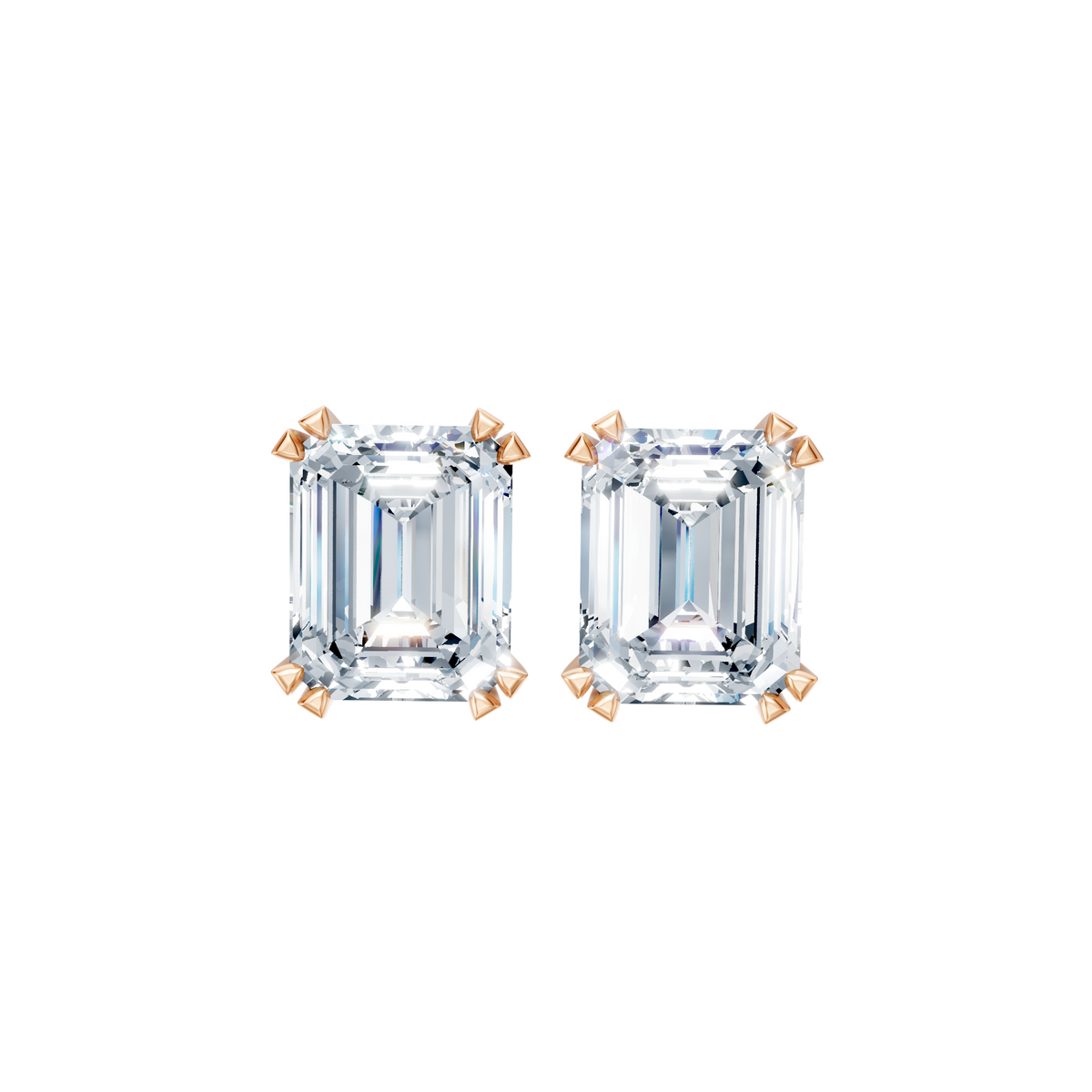 Forever Sparkle Timeless Emerald-Cut Lab Diamond Stud Earrings