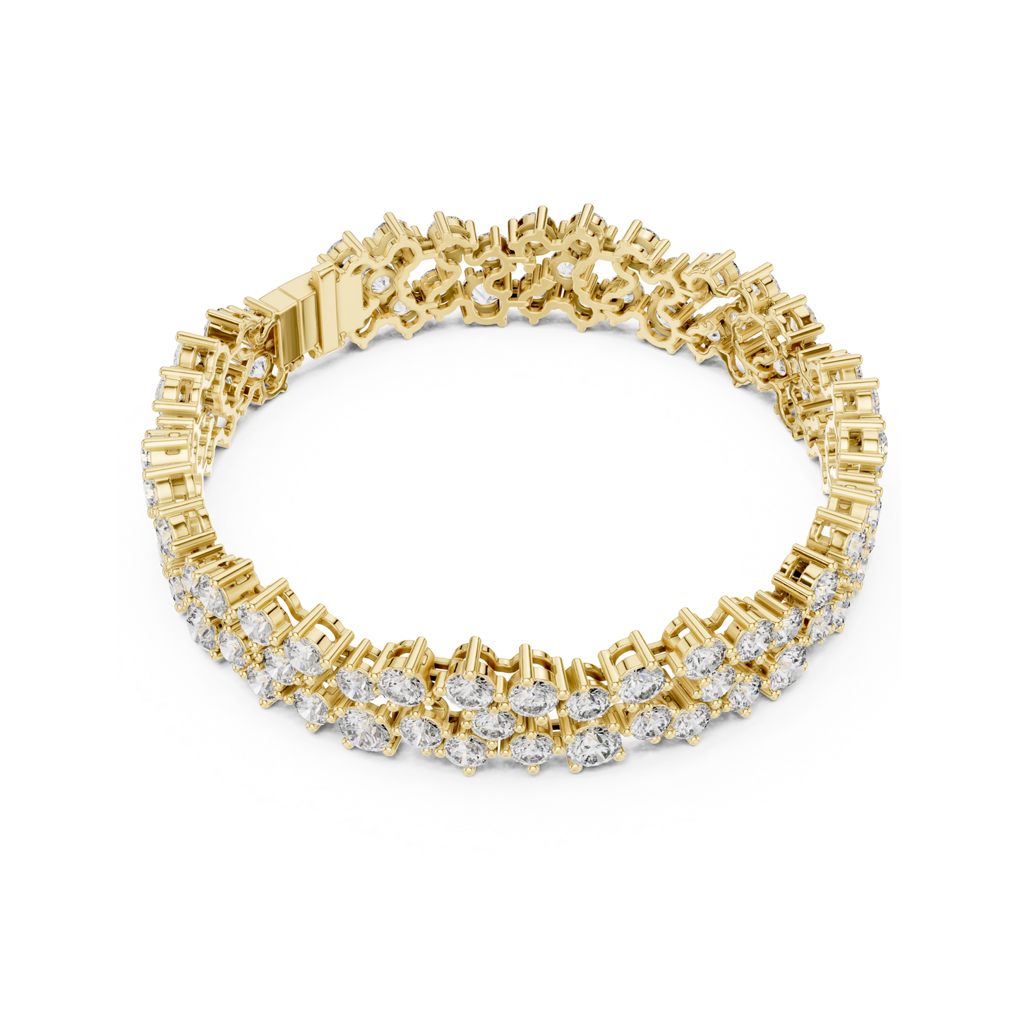 Stunning Layered Spark Lab Diamond Tennis Bracelet For Gorgeous Women