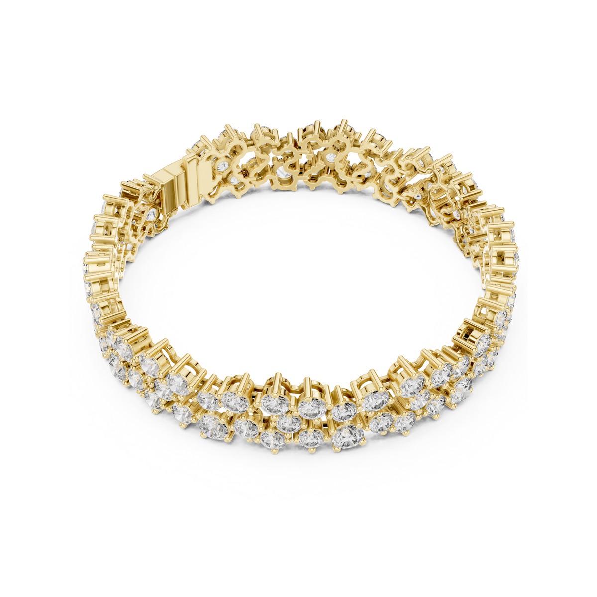 Stunning Layered Spark Lab Diamond Tennis Bracelet For Gorgeous Women