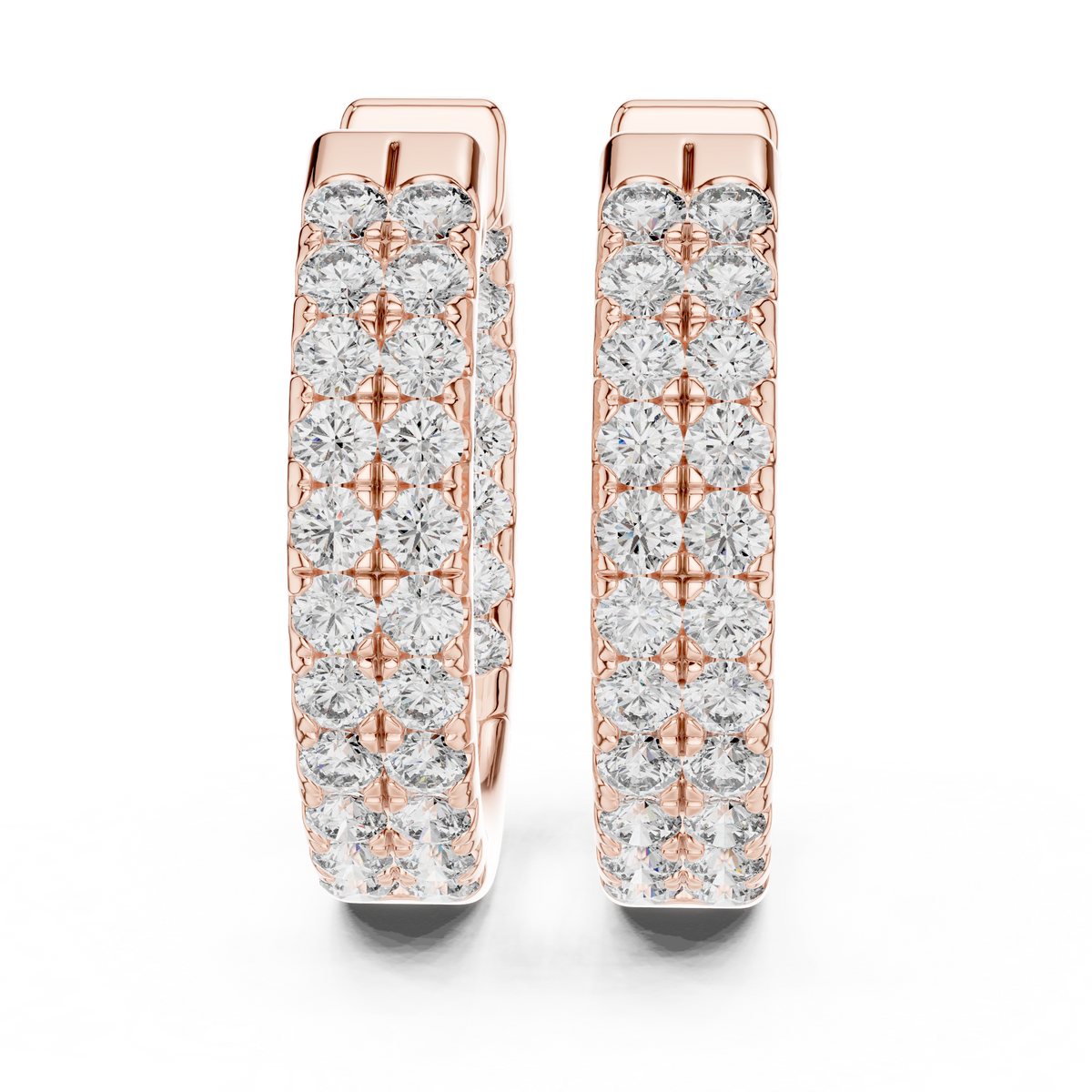 Royal Band Lab Diamond Earrings – Dazzling Gold Grid Style for Glam Looks