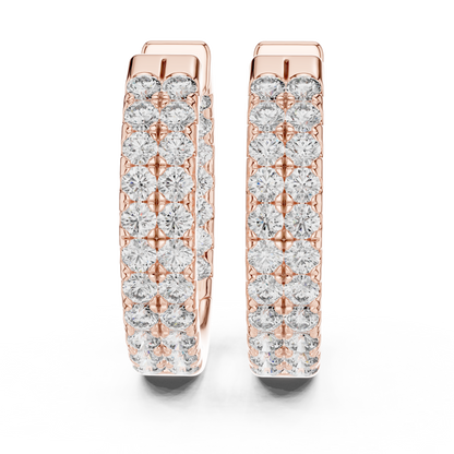 Royal Band Lab Diamond Earrings – Dazzling Gold Grid Style for Glam Looks