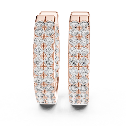 Royal Band Lab Diamond Earrings – Dazzling Gold Grid Style for Glam Looks