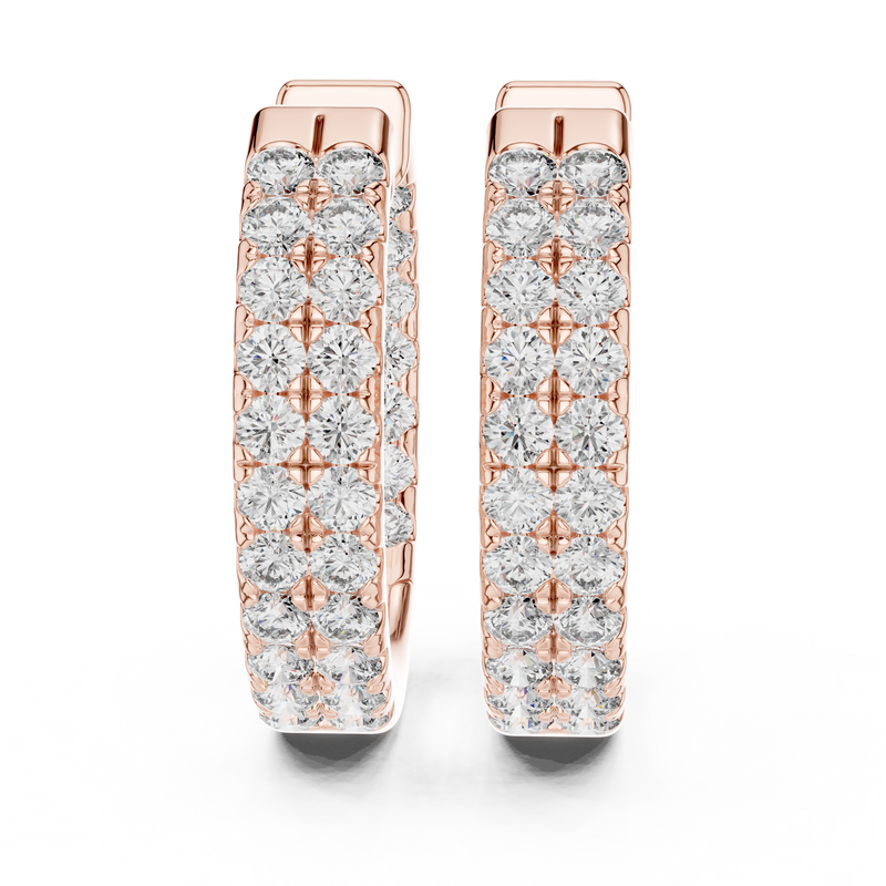 Royal Band Lab Diamond Earrings – Dazzling Gold Grid Style for Glam Looks