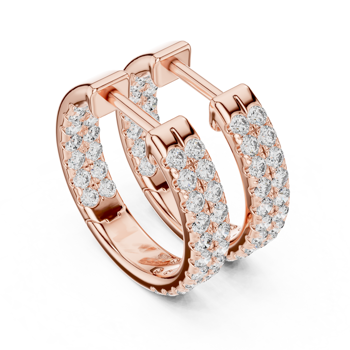 Royal Band Lab Diamond Earrings – Dazzling Gold Grid Style for Glam Looks