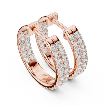 Royal Band Lab Diamond Earrings – Dazzling Gold Grid Style for Glam Looks
