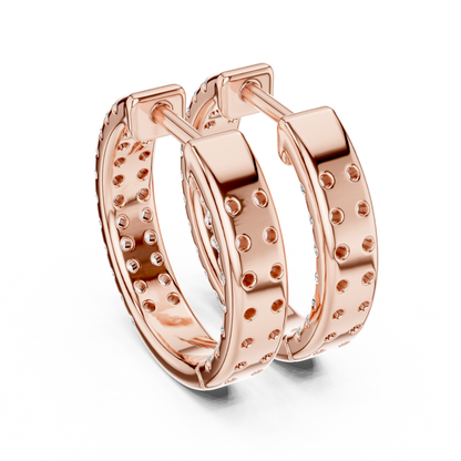 Royal Band Lab Diamond Earrings – Dazzling Gold Grid Style for Glam Looks