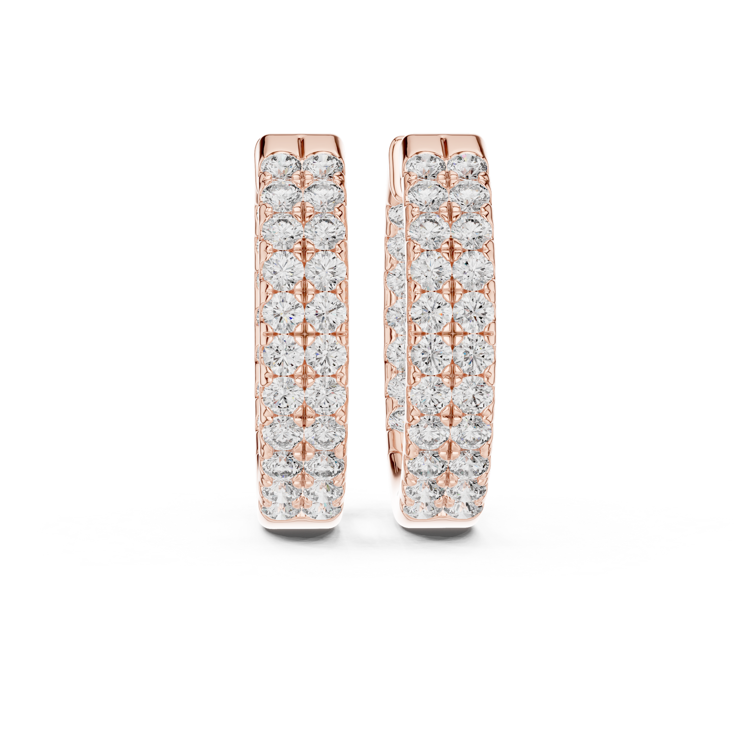 Royal Band Lab Diamond Earrings – Dazzling Gold Grid Style for Glam Looks