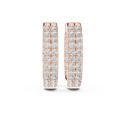 Royal Band Lab Diamond Earrings – Dazzling Gold Grid Style for Glam Looks
