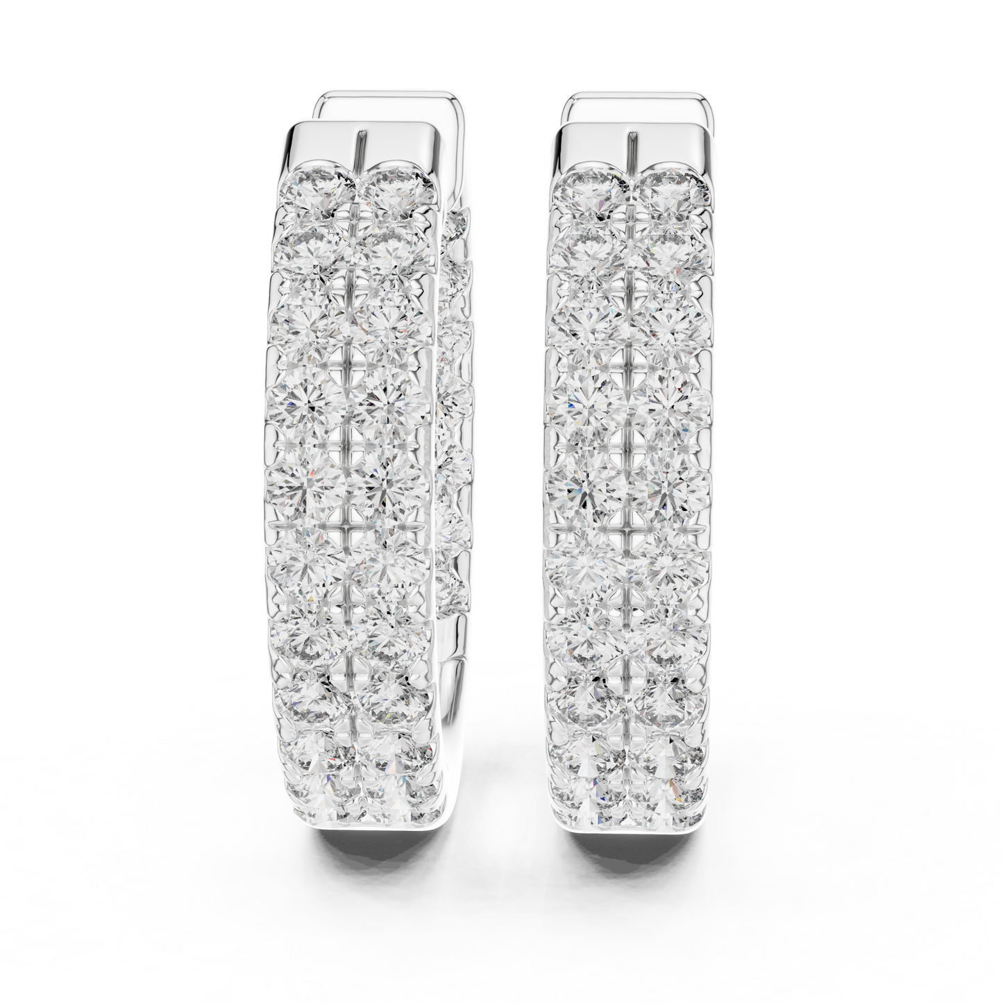 Royal Band Lab Diamond Earrings – Dazzling Gold Grid Style for Glam Looks