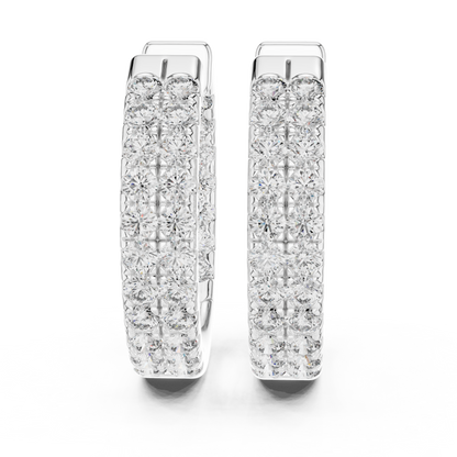 Royal Band Lab Diamond Earrings – Dazzling Gold Grid Style for Glam Looks
