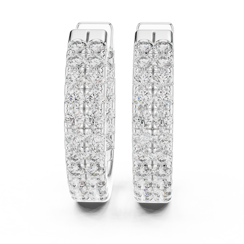 Royal Band Lab Diamond Earrings – Dazzling Gold Grid Style for Glam Looks