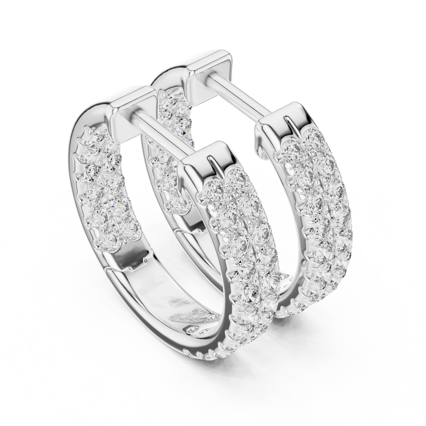 Royal Band Lab Diamond Earrings – Dazzling Gold Grid Style for Glam Looks