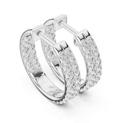 Royal Band Lab Diamond Earrings – Dazzling Gold Grid Style for Glam Looks