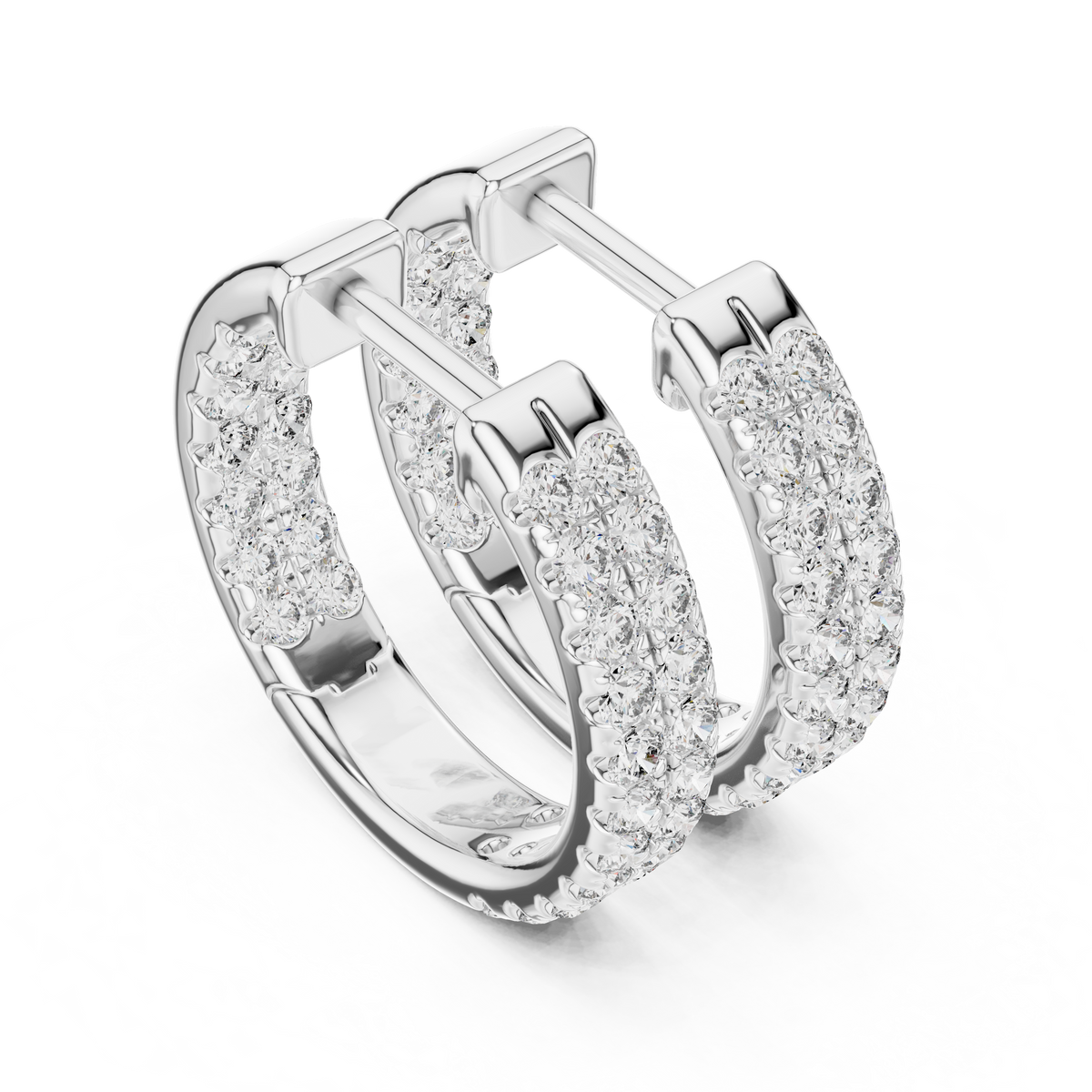 Royal Band Lab Diamond Earrings – Dazzling Gold Grid Style for Glam Looks