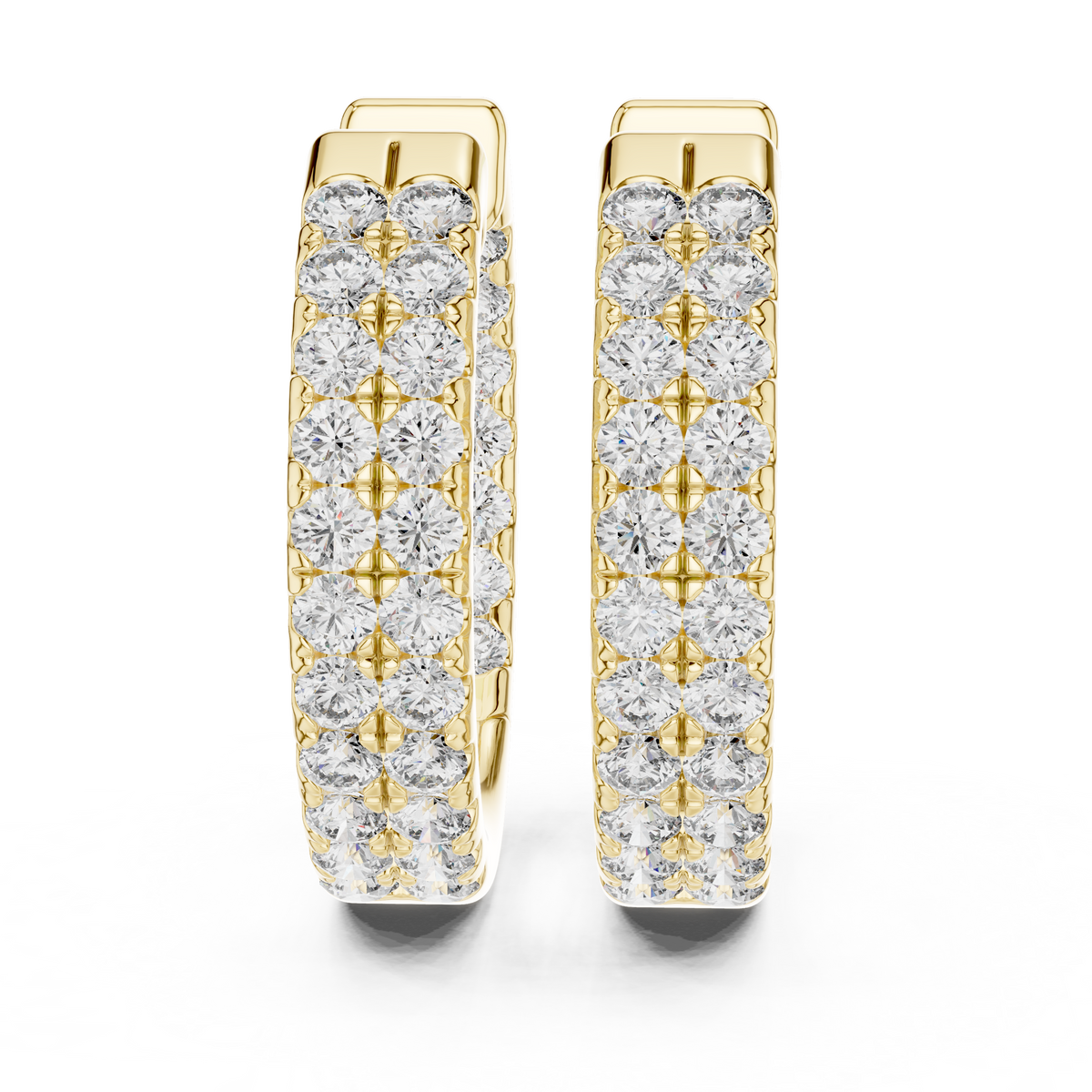 Royal Band Lab Diamond Earrings – Dazzling Gold Grid Style for Glam Looks