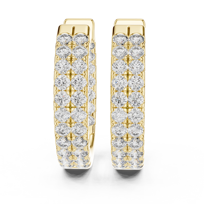 Royal Band Lab Diamond Earrings – Dazzling Gold Grid Style for Glam Looks