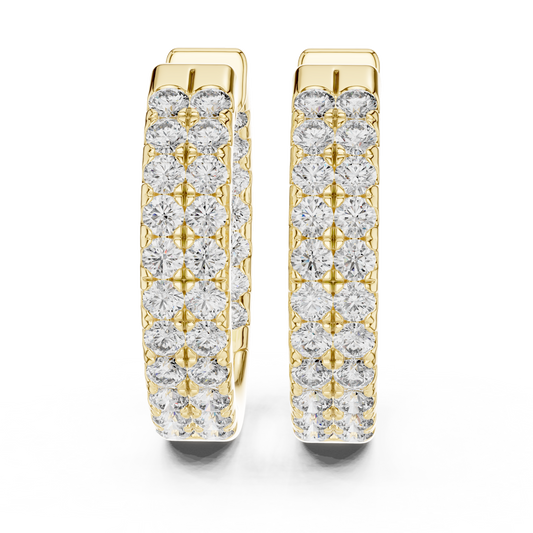 Royal Band Lab Diamond Earrings – Dazzling Gold Grid Style for Glam Looks