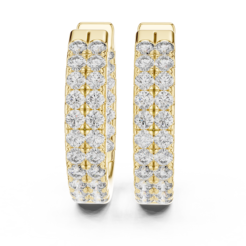 Royal Band Lab Diamond Earrings – Dazzling Gold Grid Style for Glam Looks
