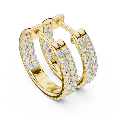 Royal Band Lab Diamond Earrings – Dazzling Gold Grid Style for Glam Looks