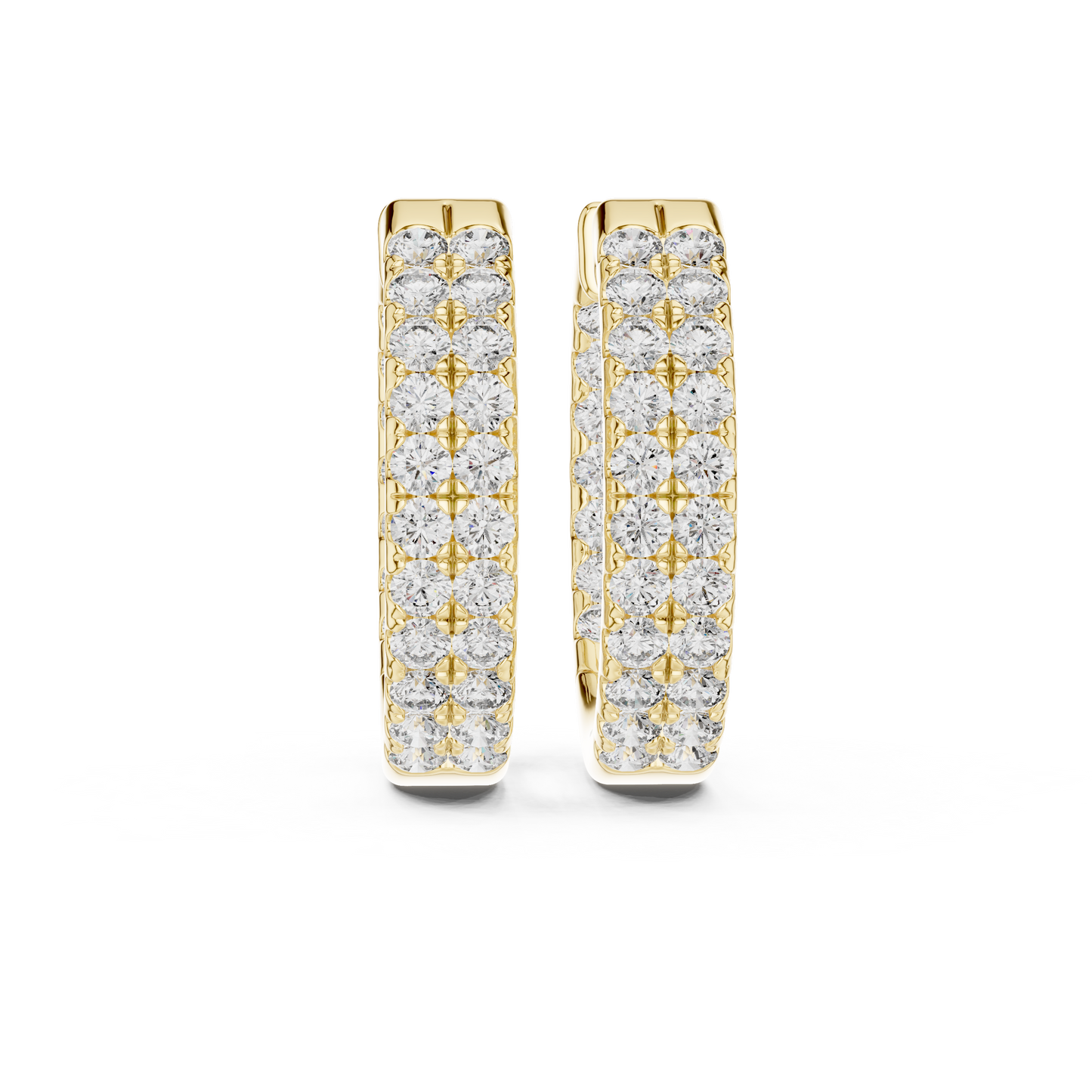Royal Band Lab Diamond Earrings – Dazzling Gold Grid Style for Glam Looks