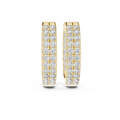 Royal Band Lab Diamond Earrings – Dazzling Gold Grid Style for Glam Looks