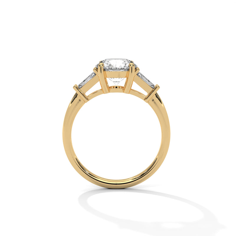 2 Carat Round Three Stone Lab Diamond Wedding Ring