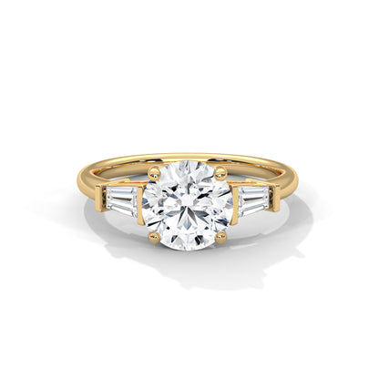 2 Carat Round Three Stone Lab Diamond Wedding Ring