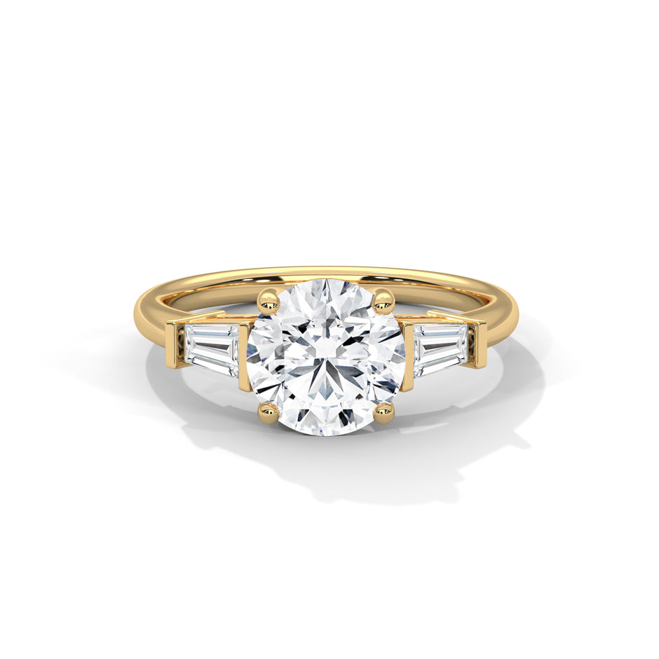 2 Carat Round Three Stone Lab Diamond Wedding Ring
