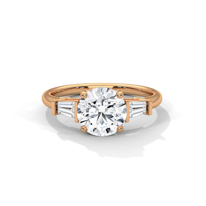 2 Carat Round Three Stone Lab Diamond Wedding Ring