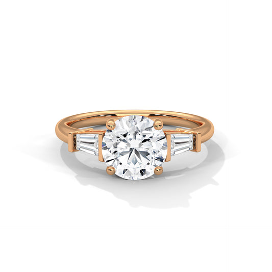 2 Carat Round Three Stone Lab Diamond Wedding Ring