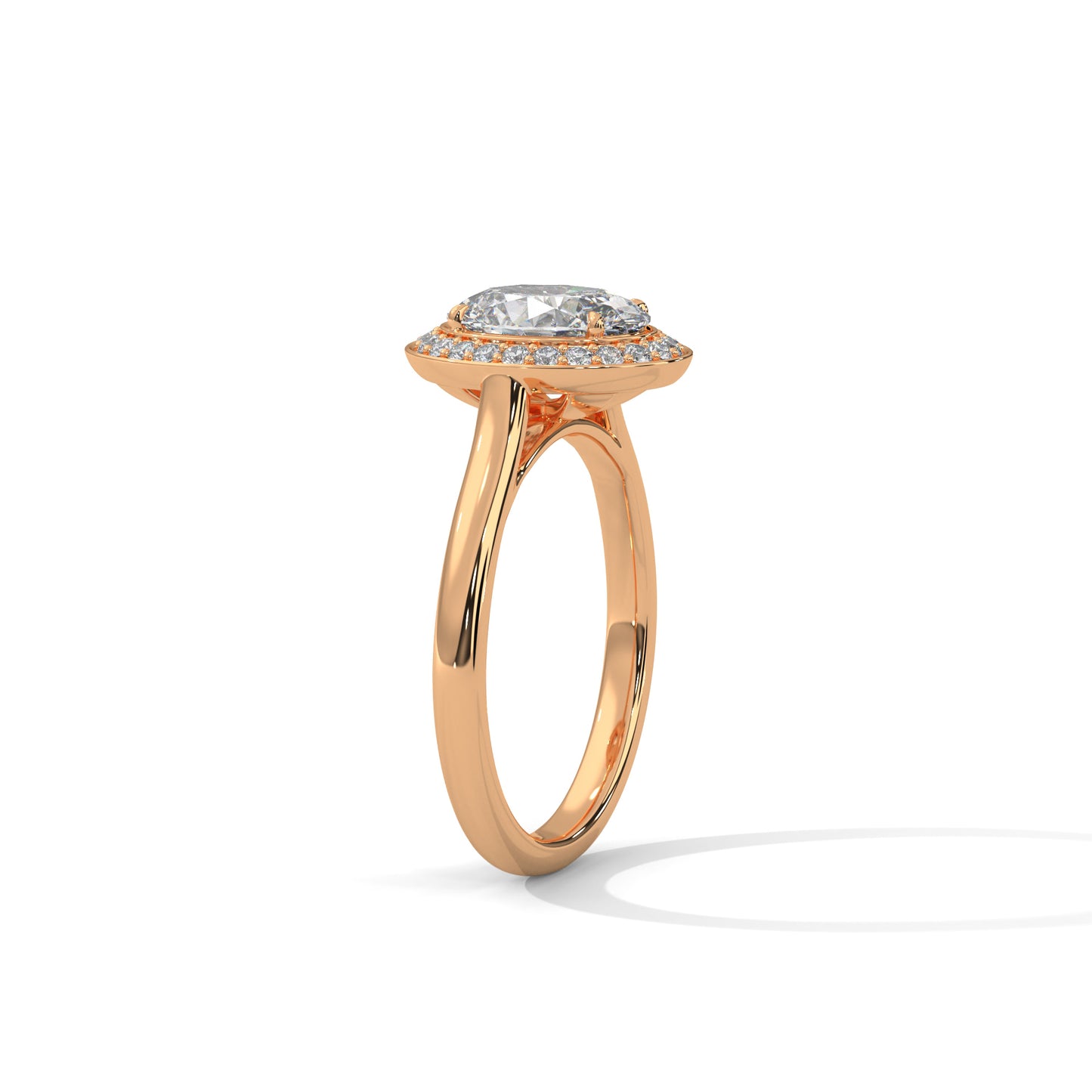 2 Carat Oval Cut Solitaire Lab Diamond Halo Engagement Ring