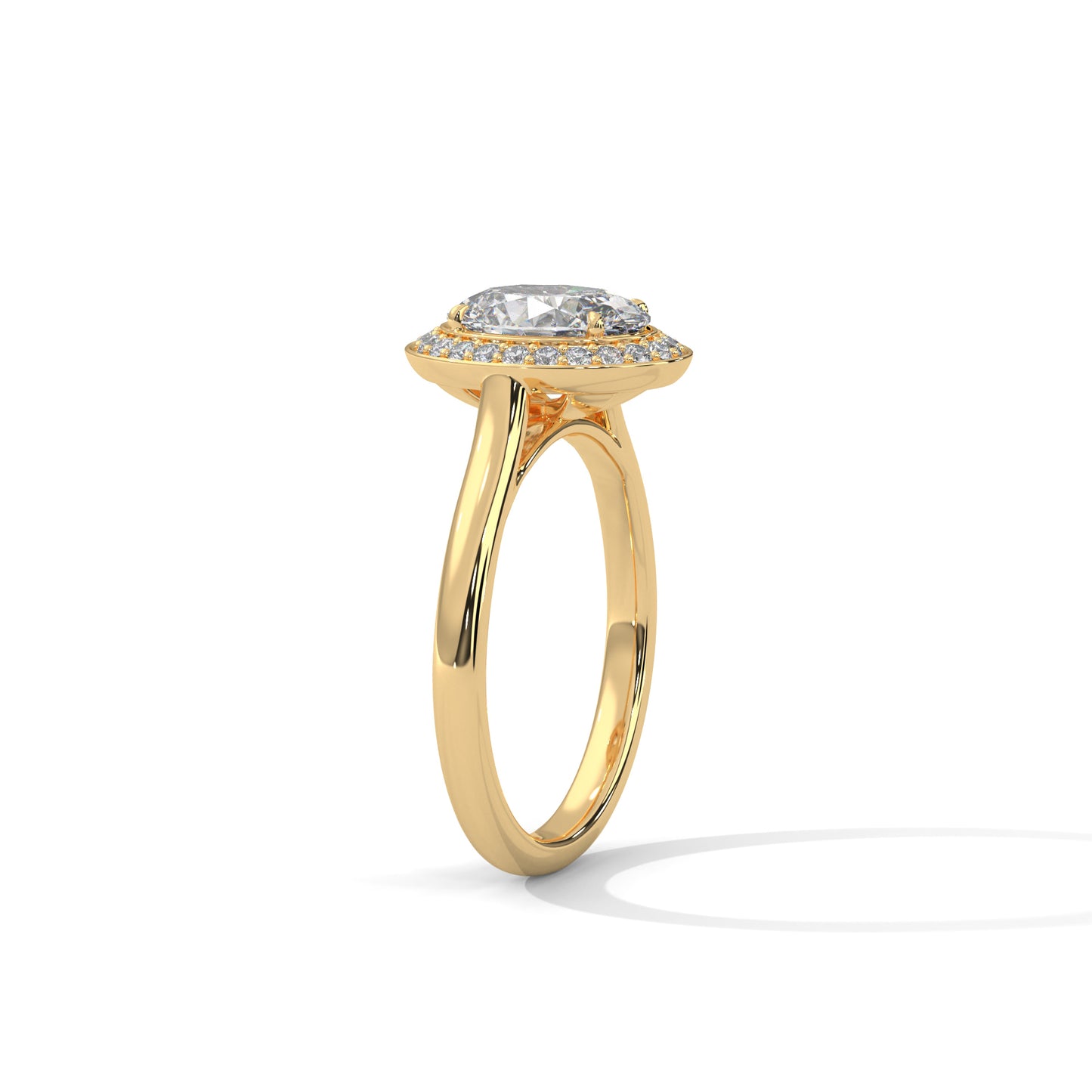 2 Carat Oval Cut Solitaire Lab Diamond Halo Engagement Ring