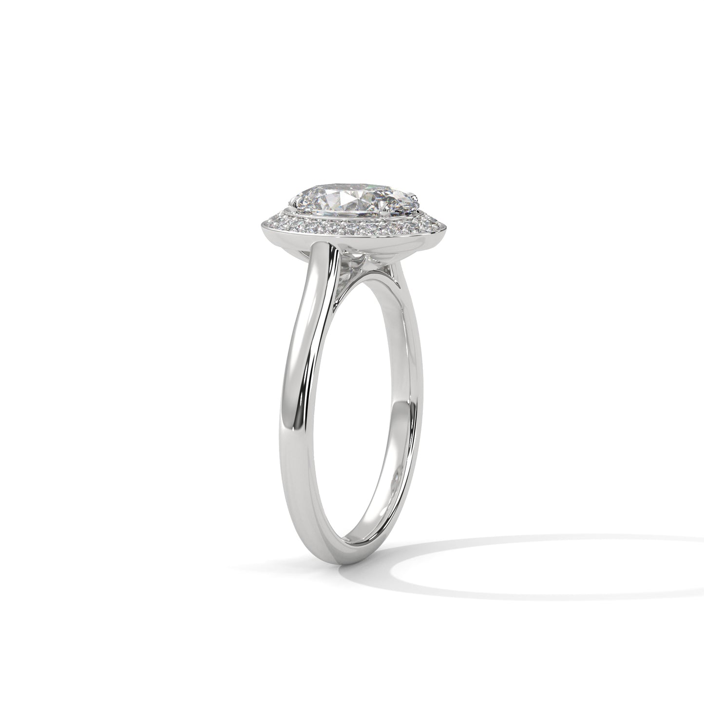 2 Carat Oval Cut Solitaire Lab Diamond Halo Engagement Ring