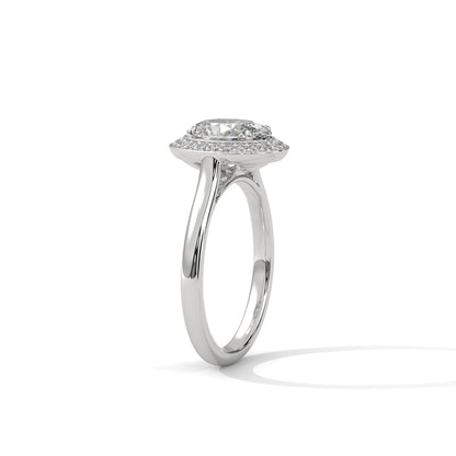 2 Carat Oval Cut Solitaire Lab Diamond Halo Engagement Ring