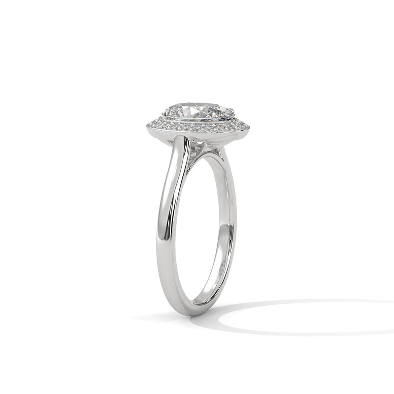 2 Carat Oval Cut Solitaire Lab Diamond Halo Engagement Ring
